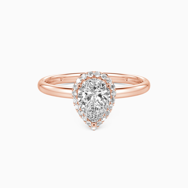 "Brave Love" Pear Cut Halo Engagement Ring