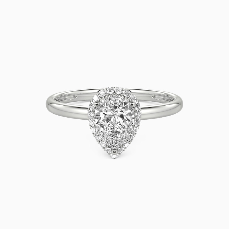 "Brave Love" Pear Cut Halo Engagement Ring