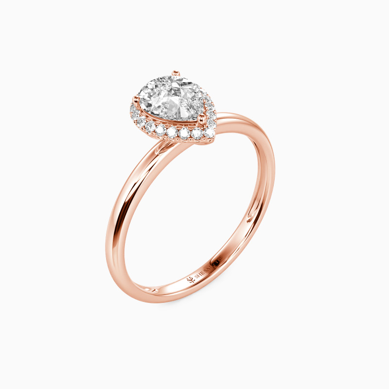 "Brave Love" Pear Cut Halo Engagement Ring