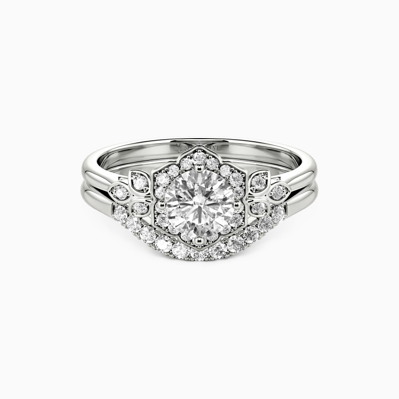 "To the Beautiful You" Round Cut 2pcs Bridal Set