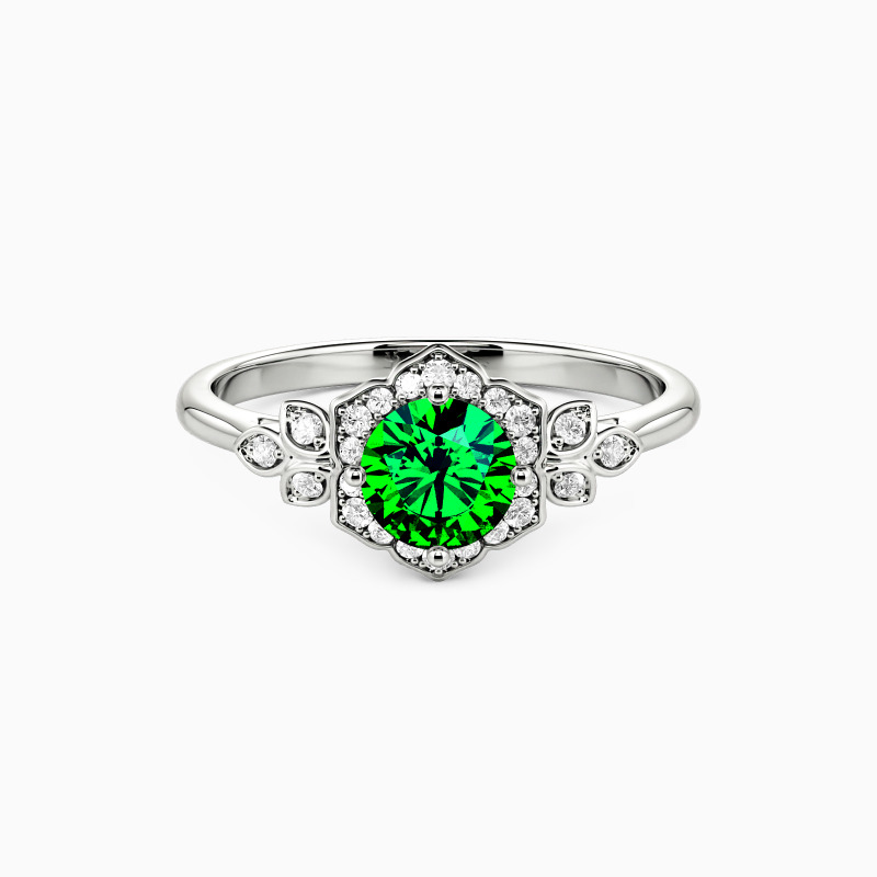 "To the Beautiful You" Round Cut Halo Engagement Ring