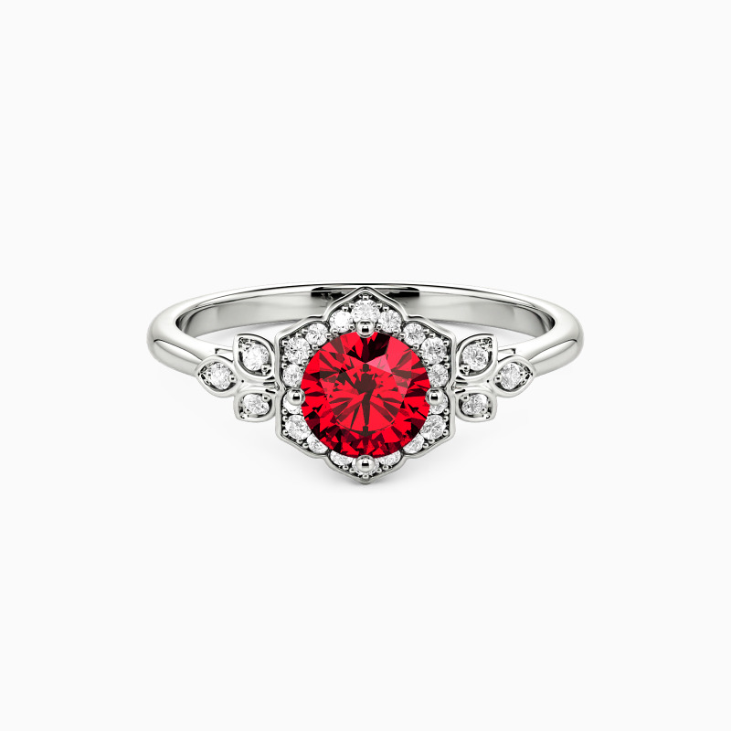 "To the Beautiful You" Round Cut Halo Engagement Ring