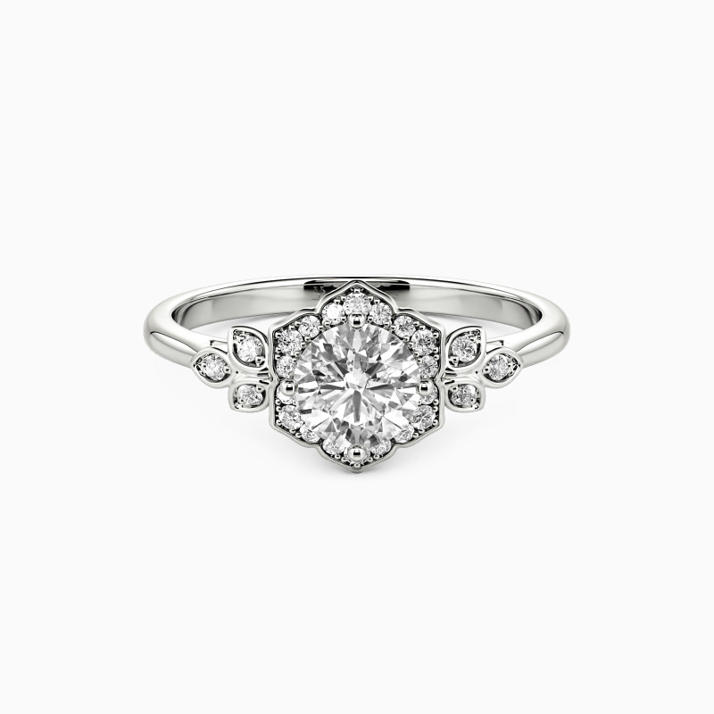 "To the Beautiful You" Round Cut Halo Engagement Ring