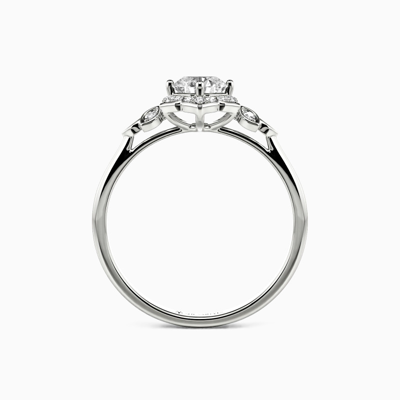 "To The Beautiful You" Round Cut Halo Engagement Ring