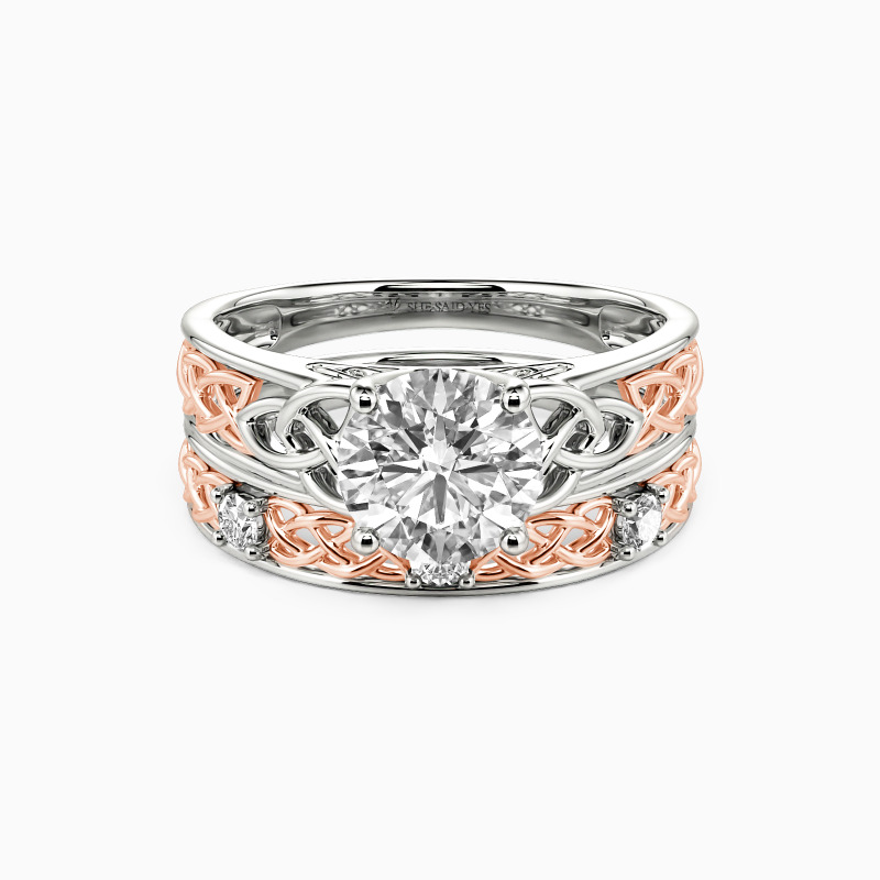 "Come As Expected" Round Cut 2pcs Bridal Set