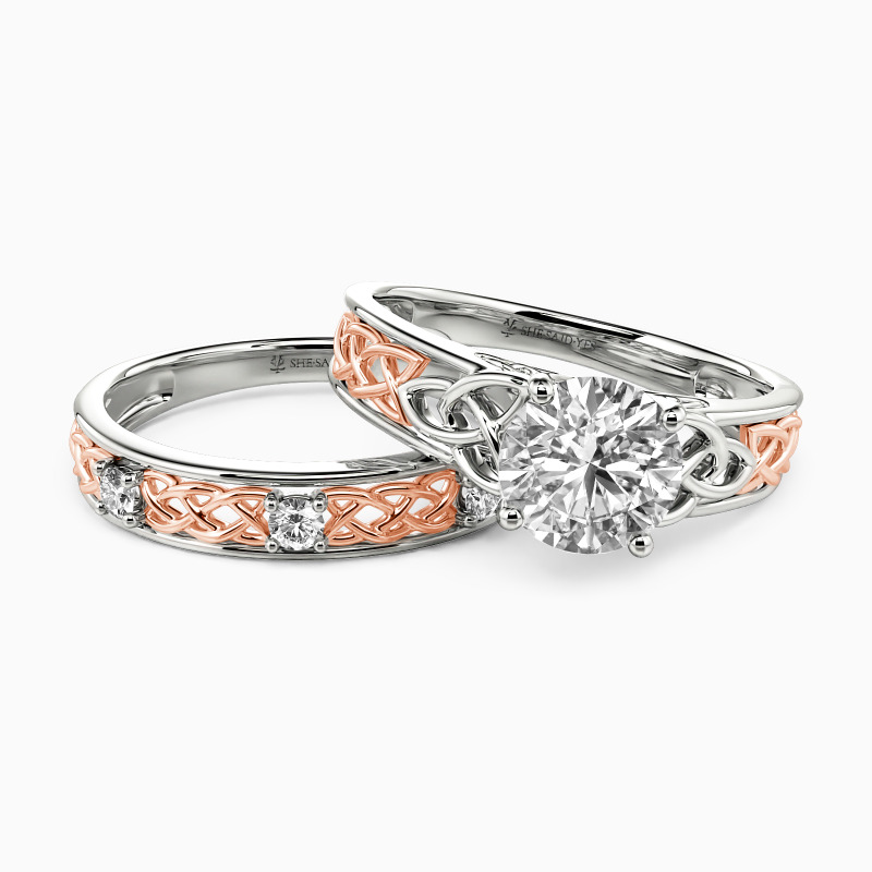 "Come As Expected" Round Cut 2pcs Bridal Set