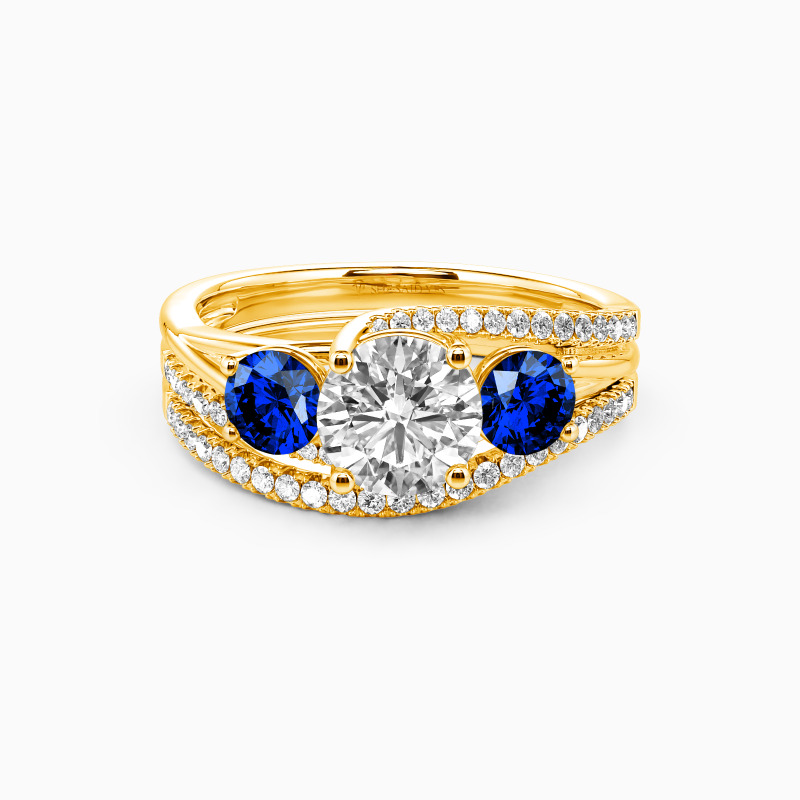 "With Love Stand By" Round Cut 2pcs Bridal Set