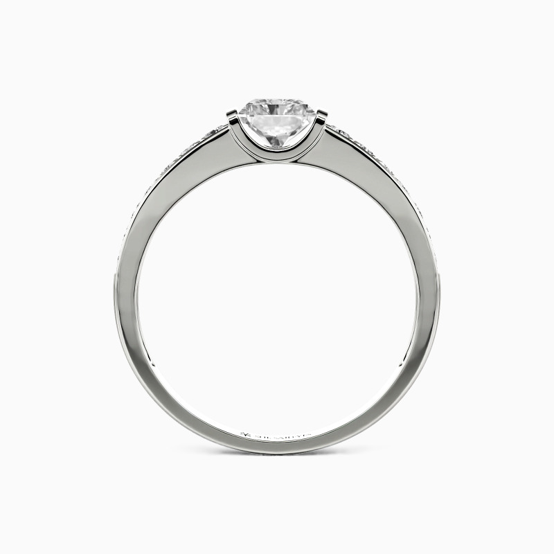 "The Long Milky Way" Princess Cut Side Stone Engagement Ring