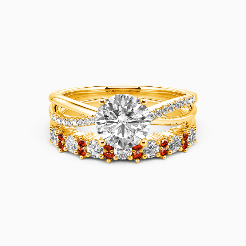 "Love Me More" Round Cut 2pcs Bridal Set