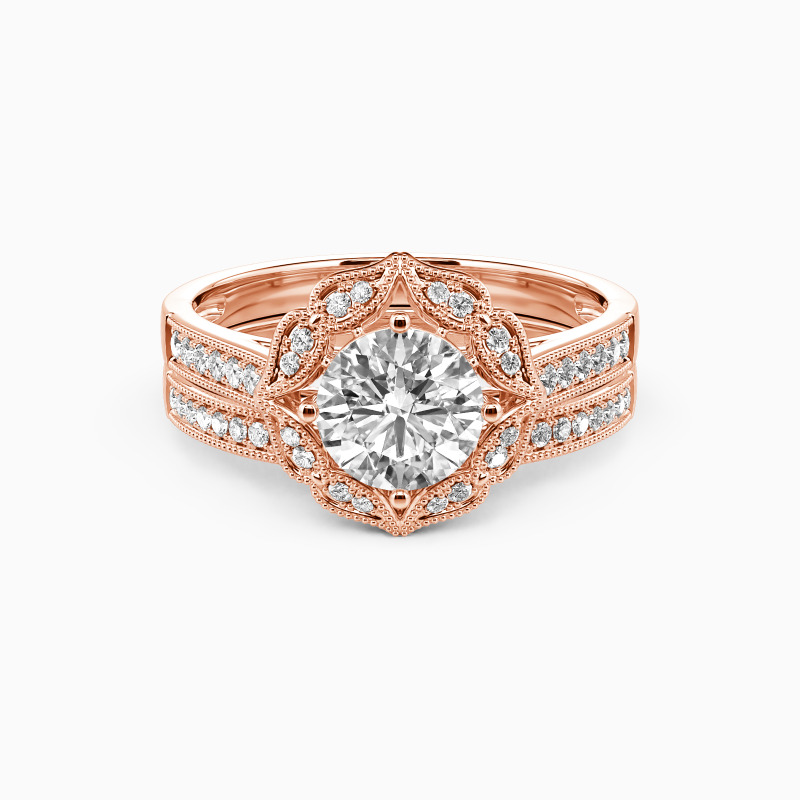 "Pure Light" Round Cut 2pcs Bridal Set