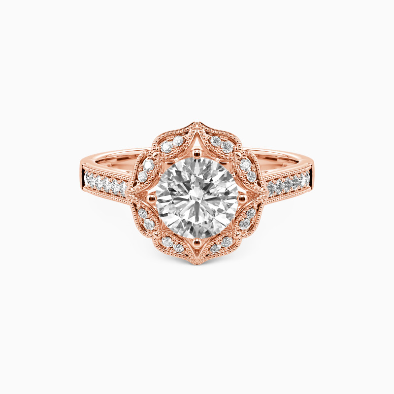 "Pure Light" Round Cut Halo Engagement Ring