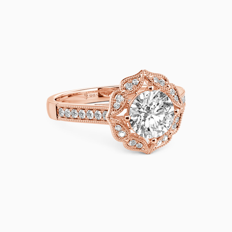 "Pure Light" Round Cut Halo Engagement Ring