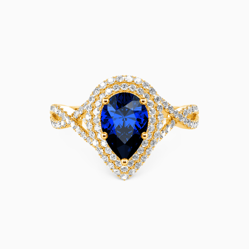 "Truly Love You" Pear Cut Halo Engagement Ring