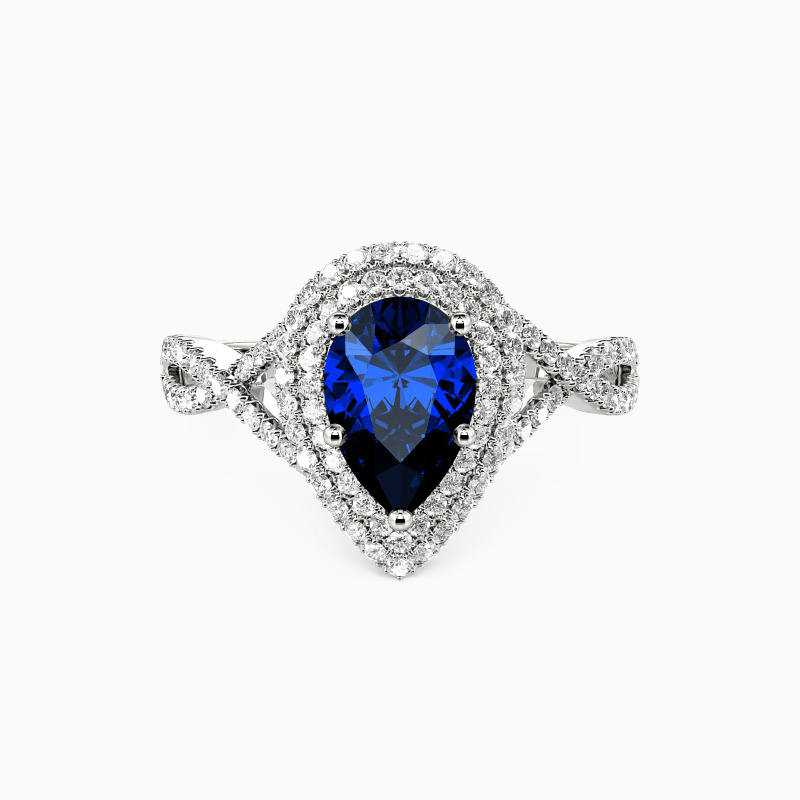 "Truly Love You" Pear Cut Halo Engagement Ring