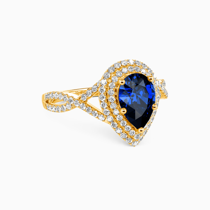 "Truly Love You" Pear Cut Halo Engagement Ring