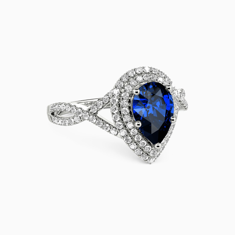 "Truly Love You" Pear Cut Halo Engagement Ring