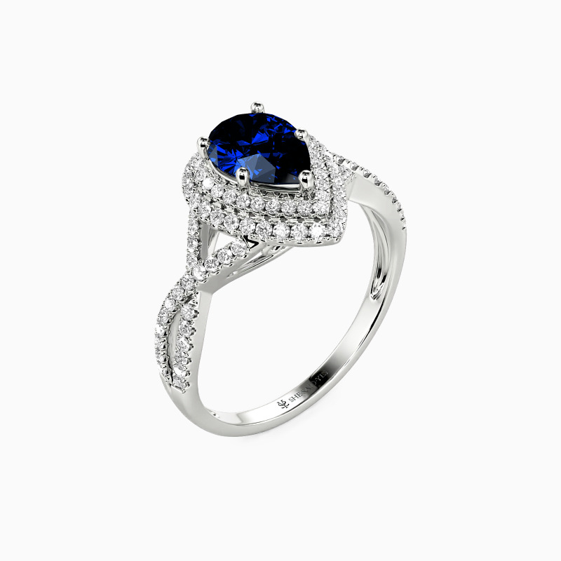 "Truly Love You" Pear Cut Halo Engagement Ring