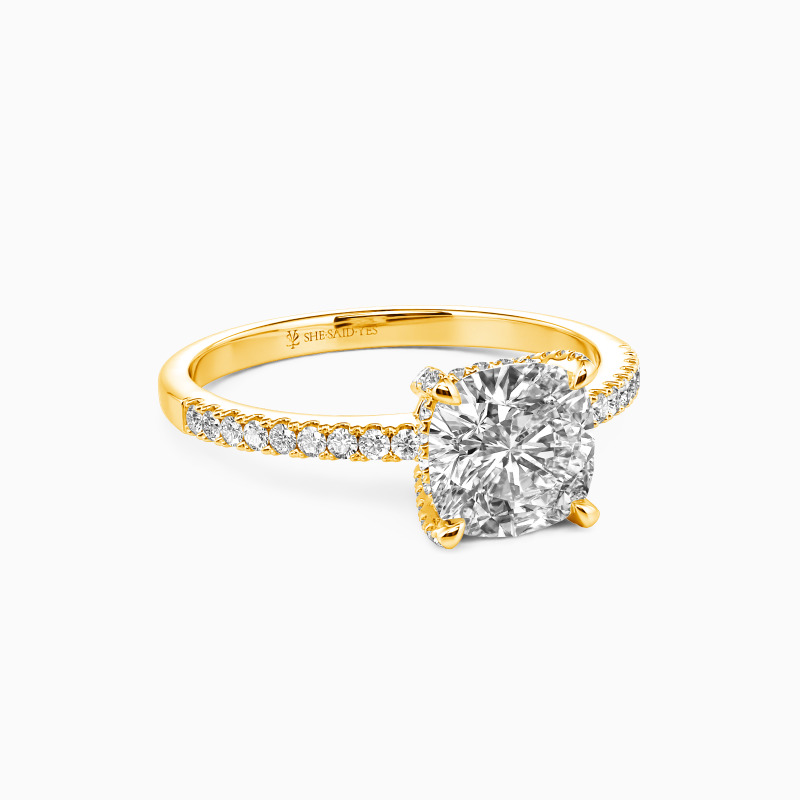 "I Want To Hold Your Hand" 2ct Cushion Cut Side Stone Engagement Ring