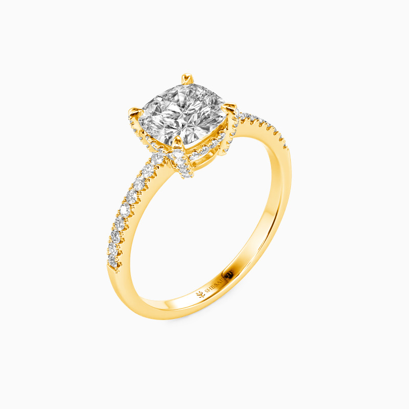 "I Want To Hold Your Hand" 2ct Cushion Cut Side Stone Engagement Ring