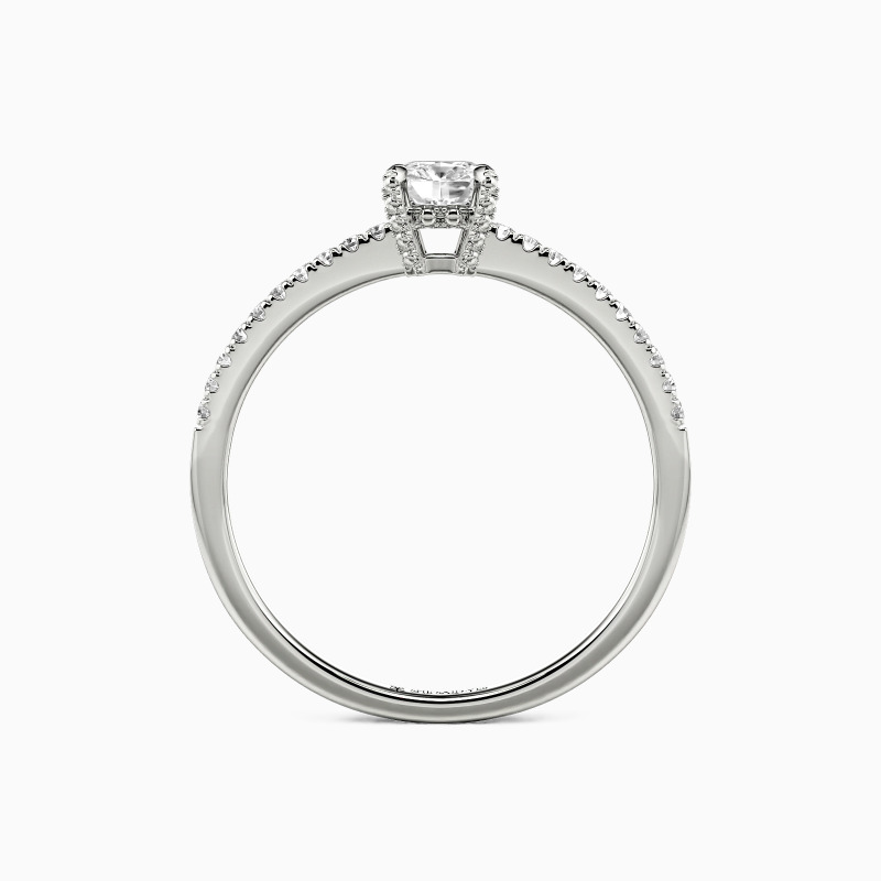 「アイ・ウォント・トゥ・ホールド・ユア・ハンド」 0.35ct クッションカット・サイドストーン 婚約指輪