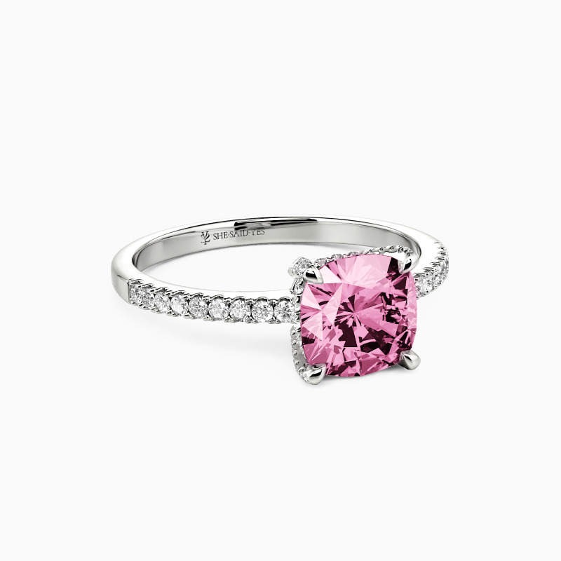 "I Want To Hold Your Hand" 1ct Cushion Cut Side Stone Engagement Ring