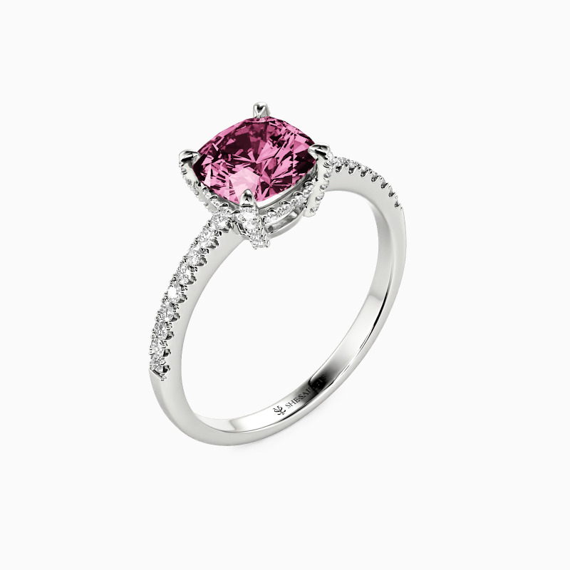 "I Want To Hold Your Hand" 1ct Cushion Cut Side Stone Engagement Ring