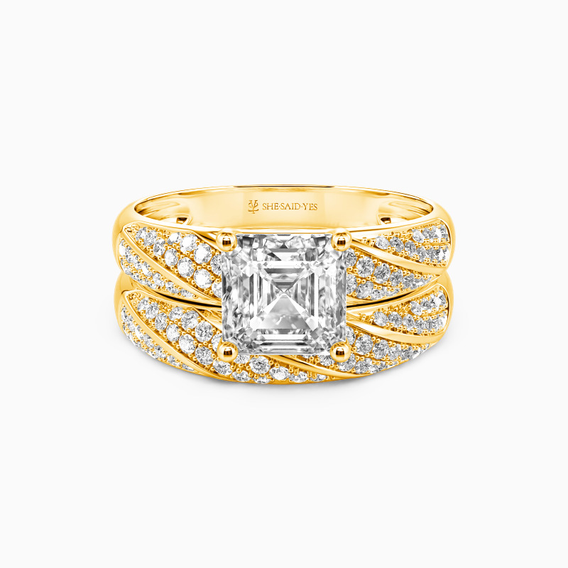 "Your Sweetness" Asscher Cut 2pcs Bridal Set