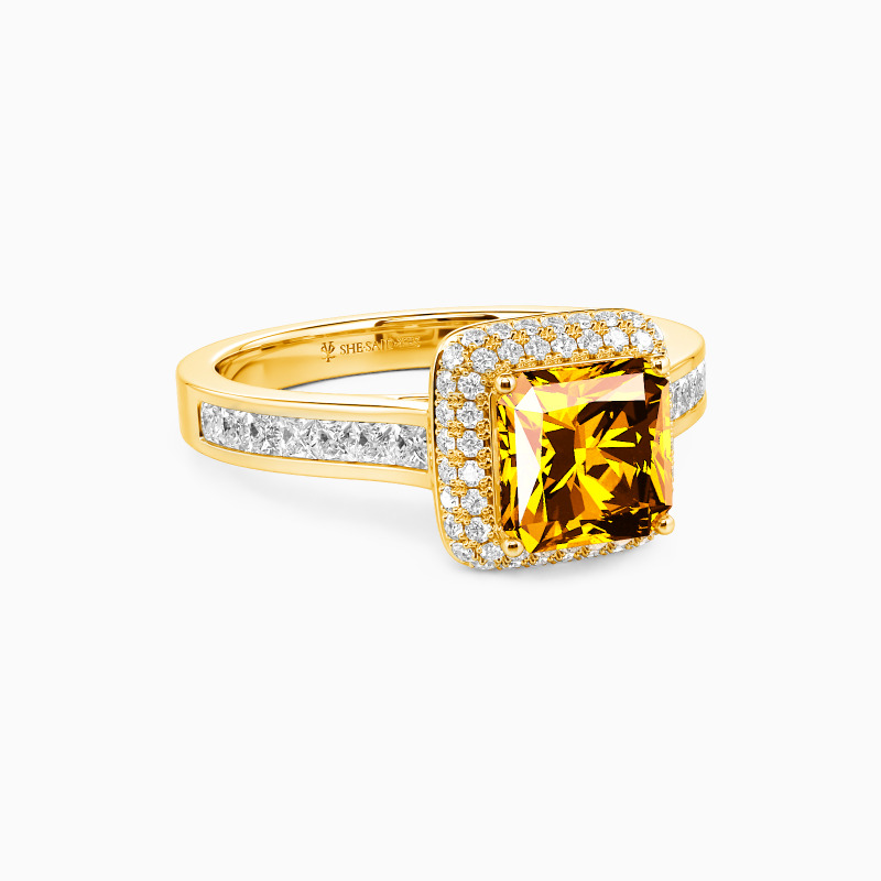 "Our Forever" Radiant Cut Halo Engagement Ring
