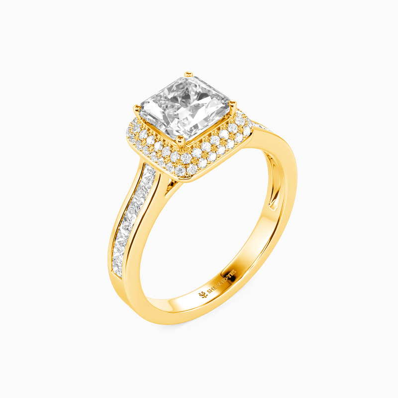 "Our Forever" Radiant Cut Halo Engagement Ring