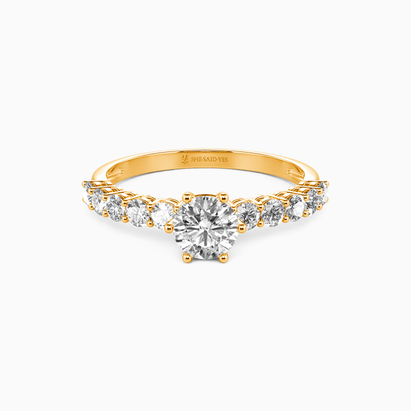 「特別なご縁」0.5ct ラウンドブリリアントカット パヴェ サイドストーン 婚約指輪 