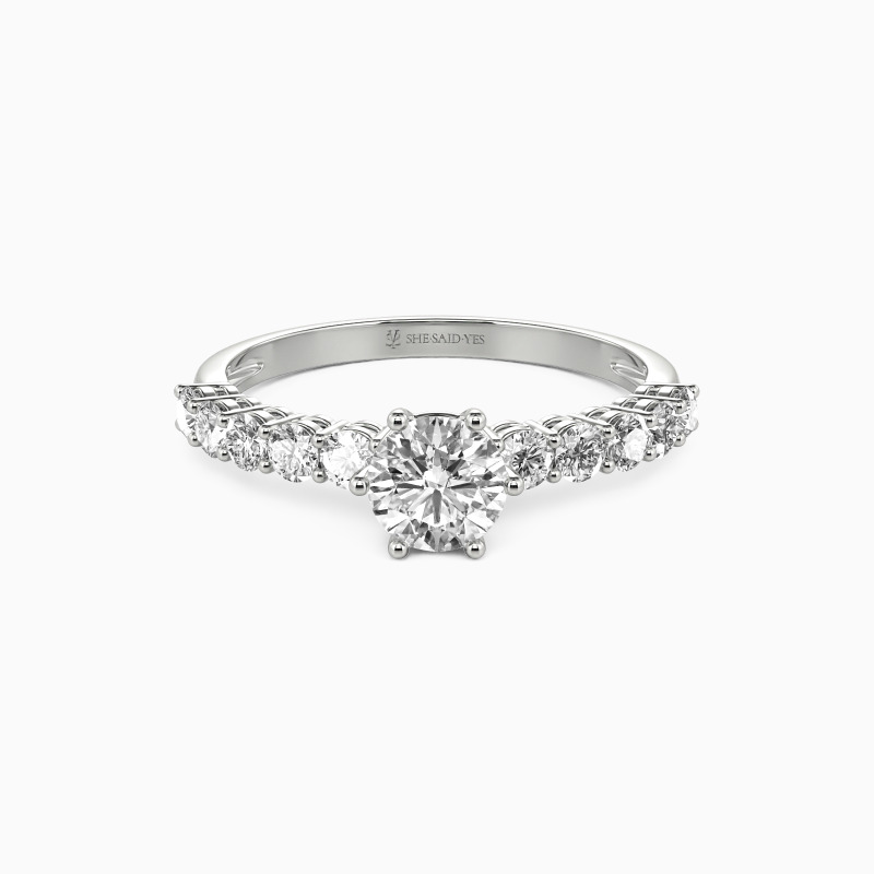 「特別なご縁」0.5ct ラウンドブリリアントカット パヴェ サイドストーン 婚約指輪