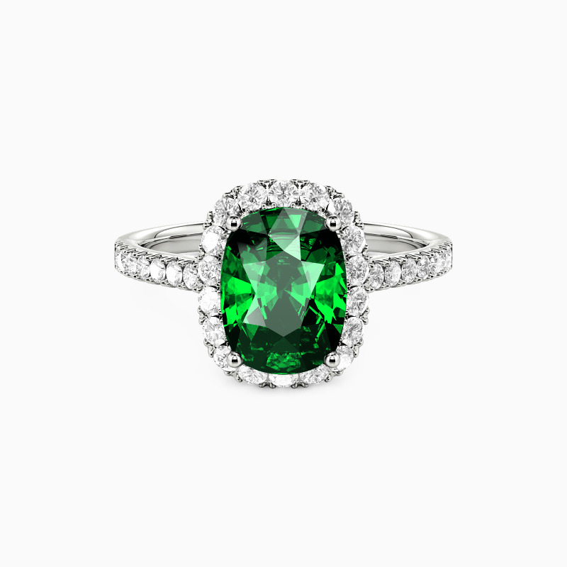 "Meant to Be Together" Elongated Cushion Halo Engagement Ring