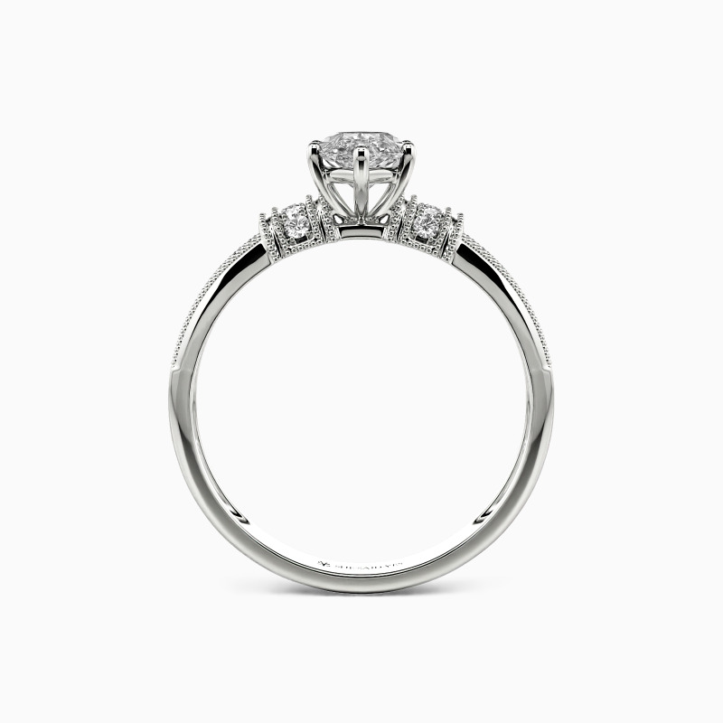 "Save Your Love" Marquise Cut Side Stone Engagement Ring