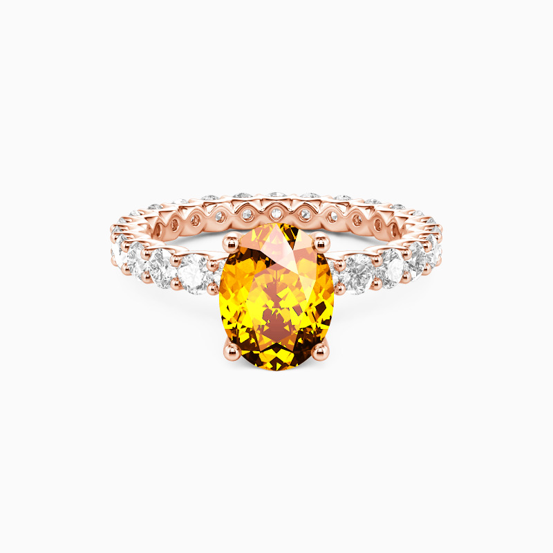 "Always & Eternally" Oval Cut Side Stone Engagement Ring
