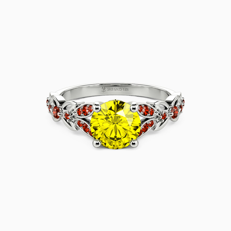 "My Muse" Round Cut Side Stone Engagement Ring