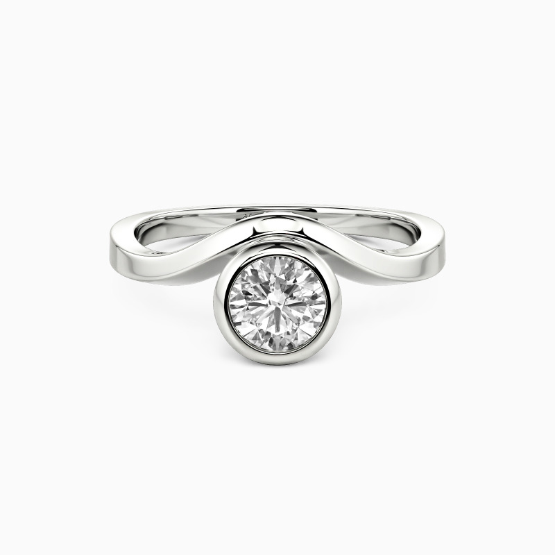"Forever More" Round Cut Sculptural Solitaire Engagement Ring