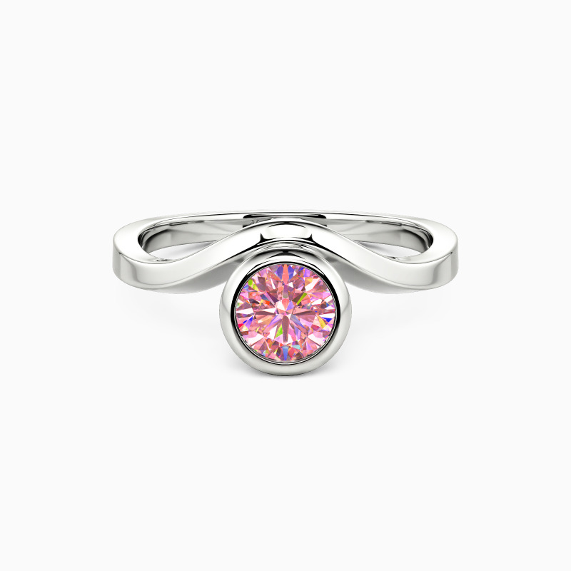 "Forever More" Round Cut Sculptural Solitaire Engagement Ring