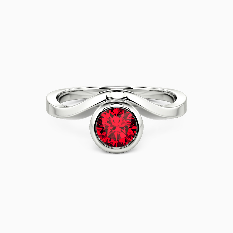 "Forever More" Round Cut Sculptural Solitaire Engagement Ring