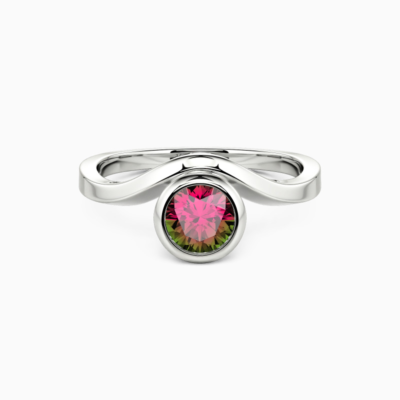 "Forever More" Round Cut Sculptural Solitaire Engagement Ring