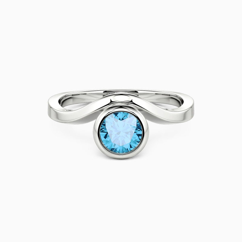 "Forever More" Round Cut Sculptural Solitaire Engagement Ring