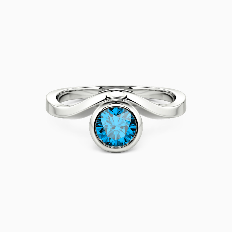 "Forever More" Round Cut Sculptural Solitaire Engagement Ring