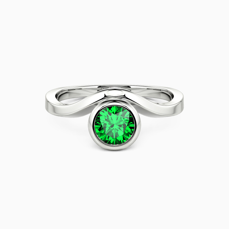 "Forever More" Round Cut Sculptural Solitaire Engagement Ring