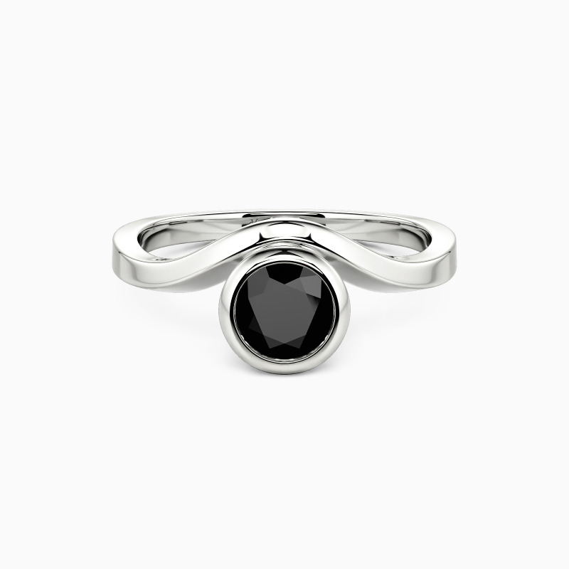 "Forever More" Round Cut Sculptural Solitaire Engagement Ring