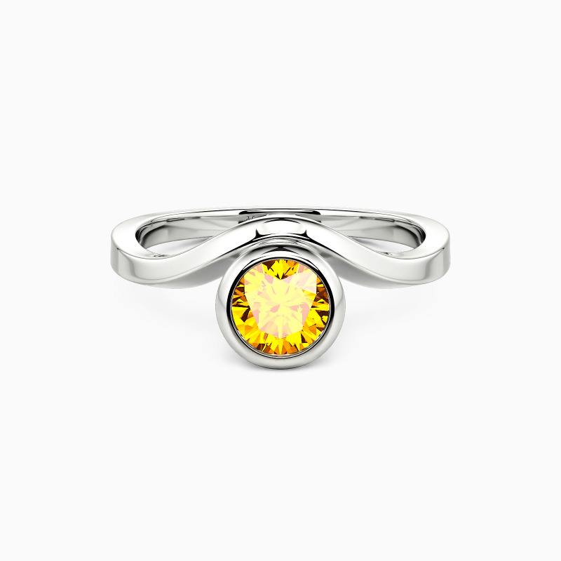 "Forever More" Round Cut Sculptural Solitaire Engagement Ring