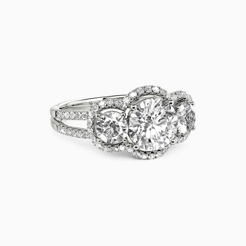 "Tell It To My Heart" Round Cut Halo Engagement Ring
