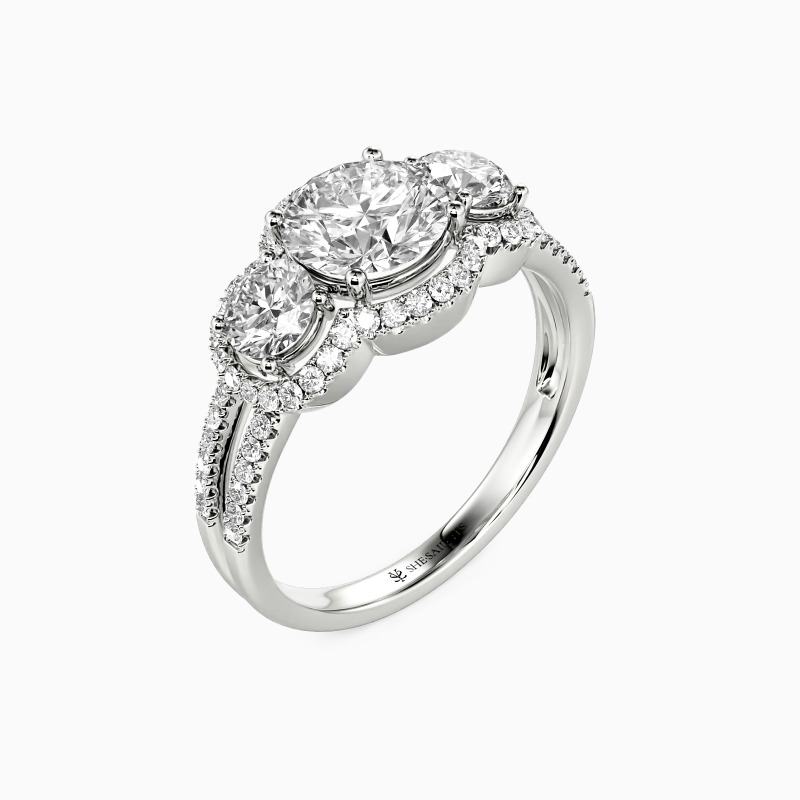 "Tell It To My Heart" Round Cut Halo Engagement Ring