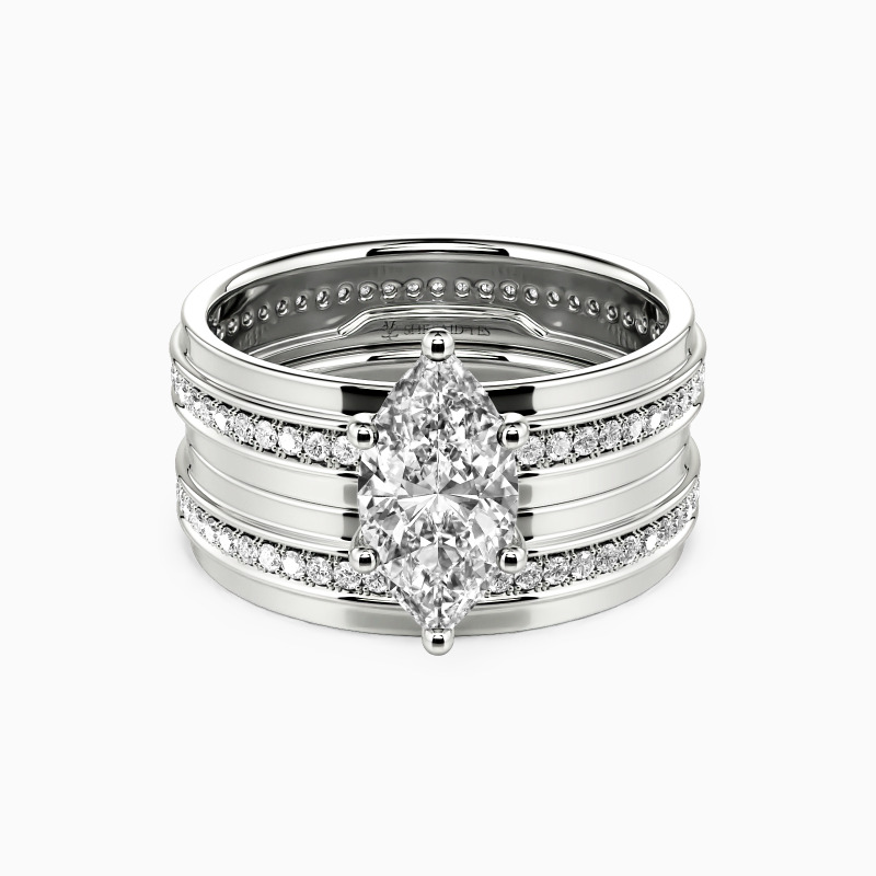 "Stuck with You" Marquise Cut 2pcs Bridal Set