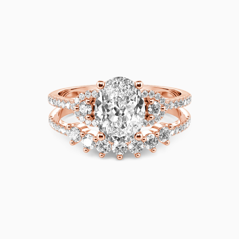 "One Love, One Life" Oval Cut 2pcs Bridal Set