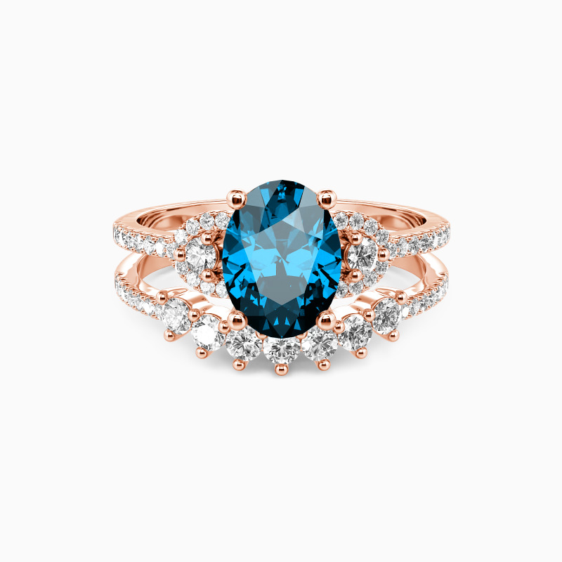 "One Love, One Life" Oval Cut 2pcs Bridal Set