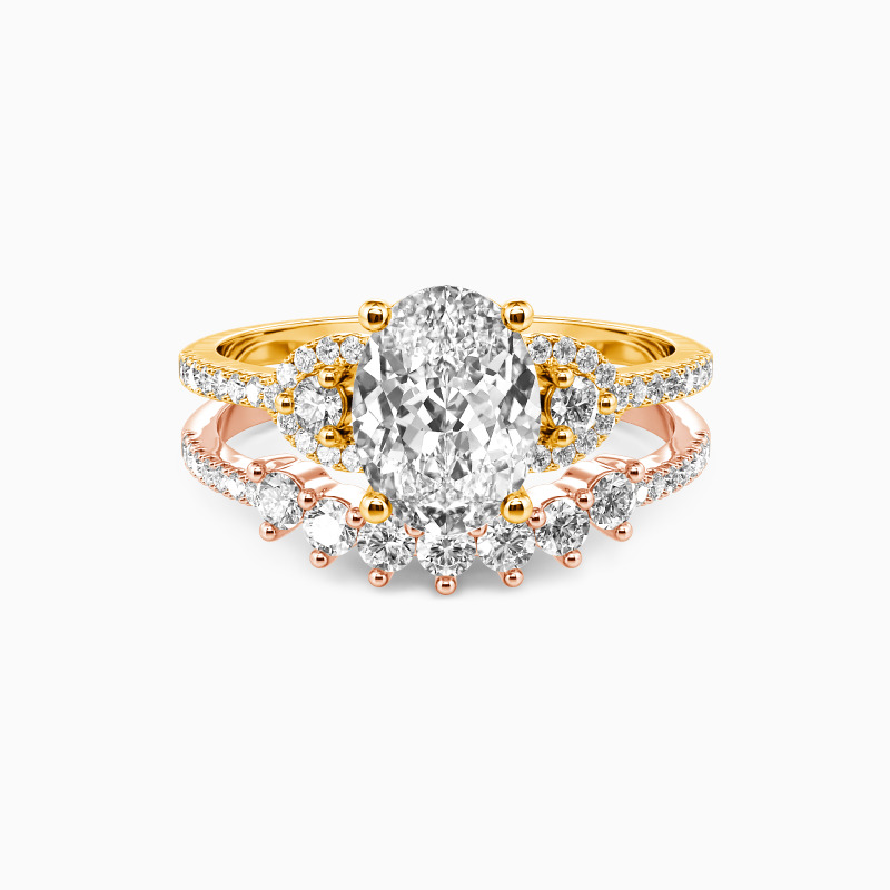 "One Love, One Life" Oval Cut 2pcs Bridal Set